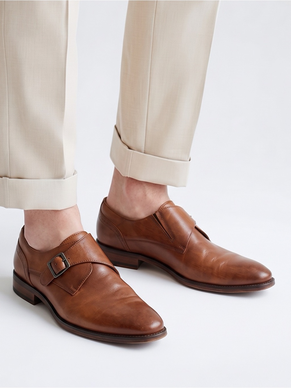 Florsheim Sorrento monk strap classic warm leather Dapper shoes
